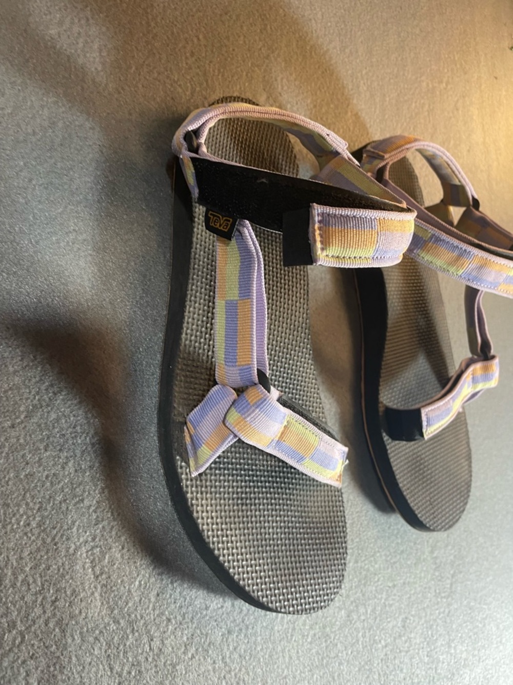 Teva Pastel Striped Strap Sandal in Lavender, Yellow and Black - Picture 3 of 6